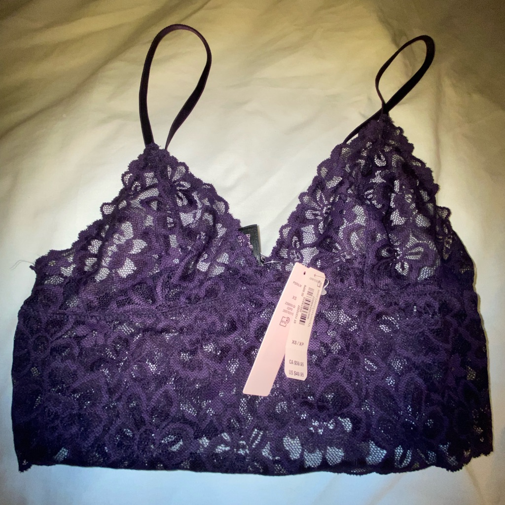 Victoria Secret Lace Bralette In Deep Purple Xs